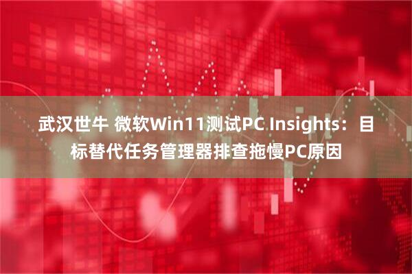 武汉世牛 微软Win11测试PC Insights：目标替代任务管理器排查拖慢PC原因